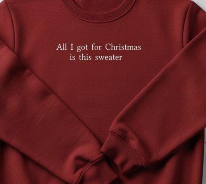 Custom embroidery quote Crew Neck sweater-