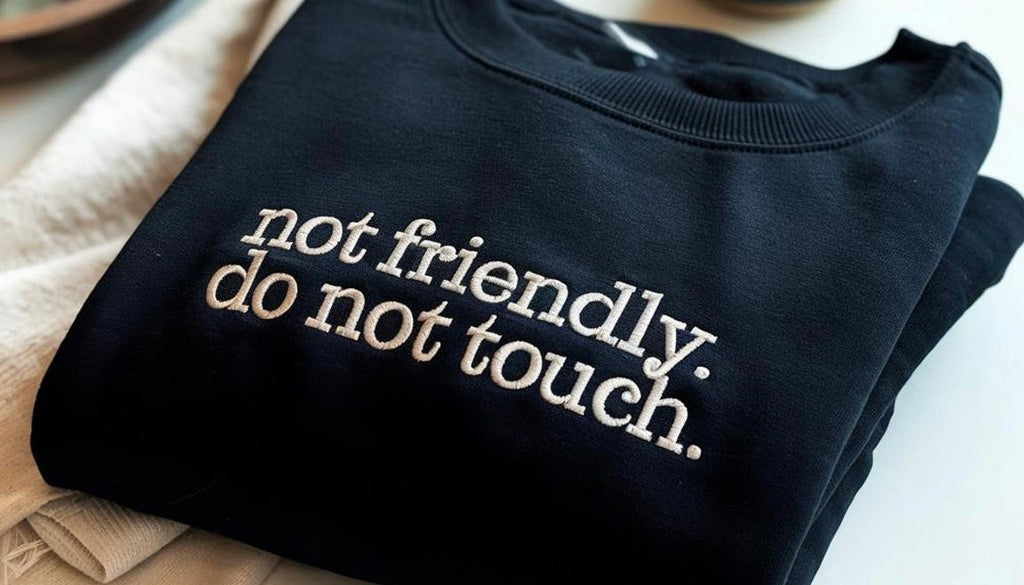 Custom embroidery quote Crew Neck sweater-