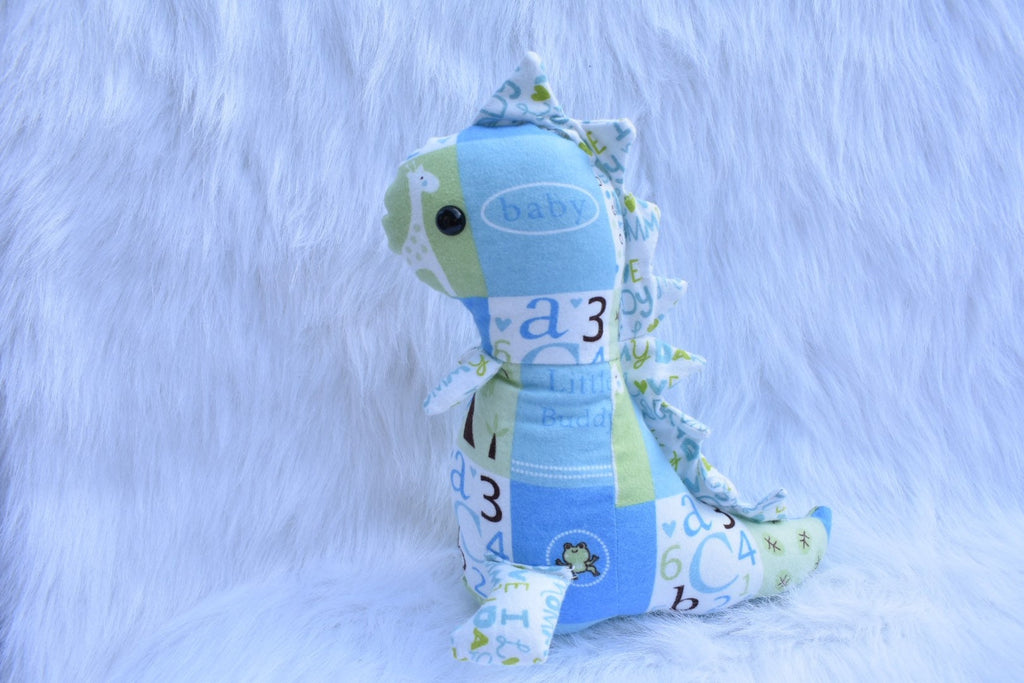 Memory bear dinosaur, memory dinosaur, baby keepsake, personal baby blankets and clothes turned into a memory bear