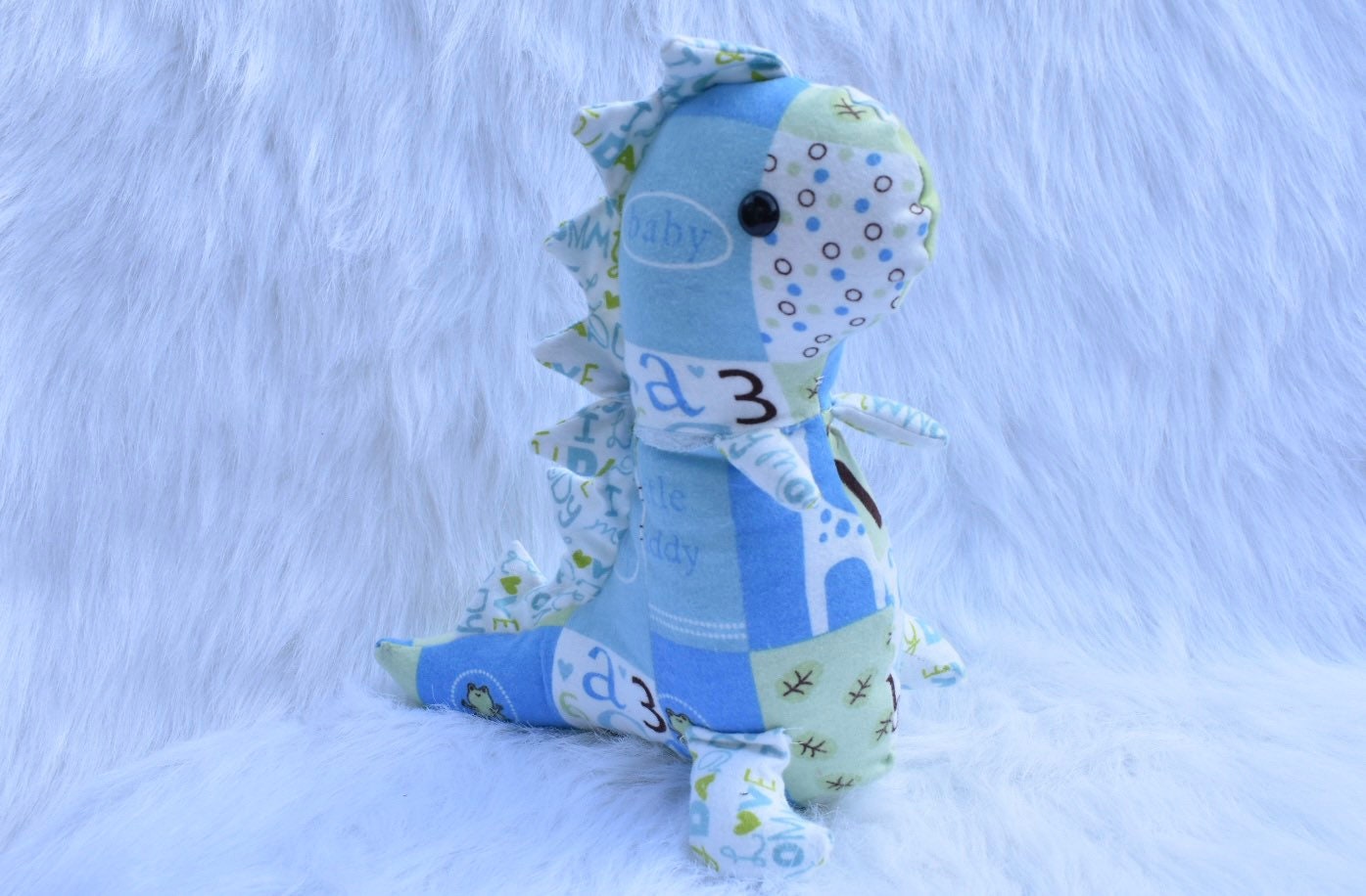 Memory bear dinosaur, memory dinosaur, baby keepsake, personal baby blankets and clothes turned into a memory bear