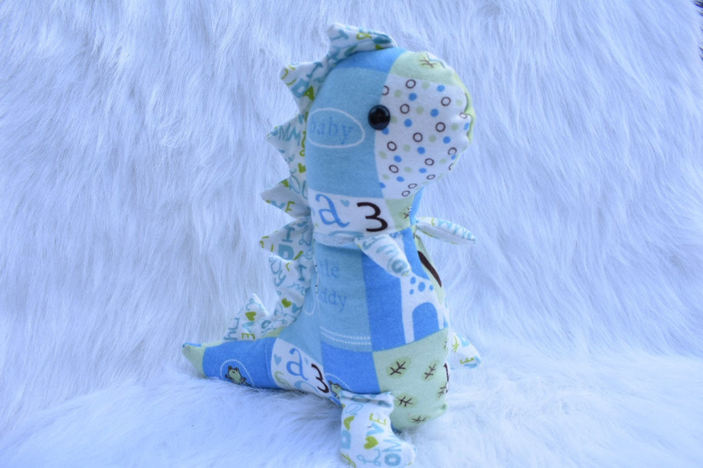 Memory bear dinosaur, memory dinosaur, baby keepsake, personal baby blankets and clothes turned into a memory bear
