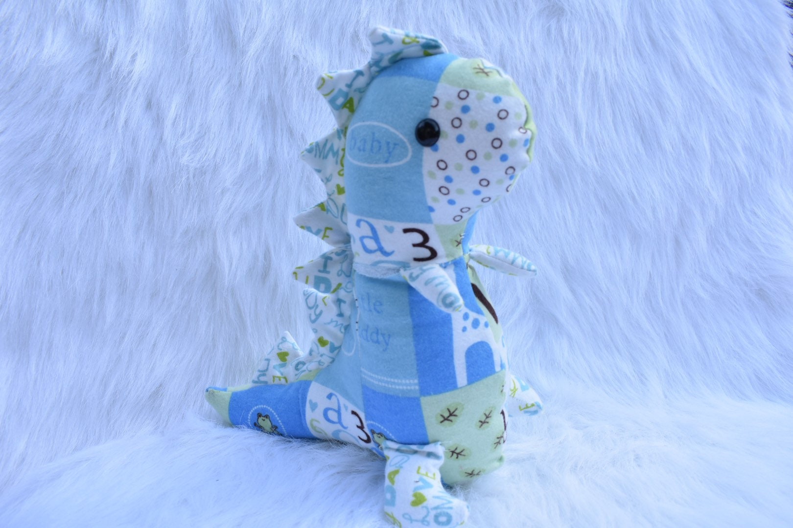 Memory bear dinosaur, memory dinosaur, baby keepsake, personal baby blankets and clothes turned into a memory bear