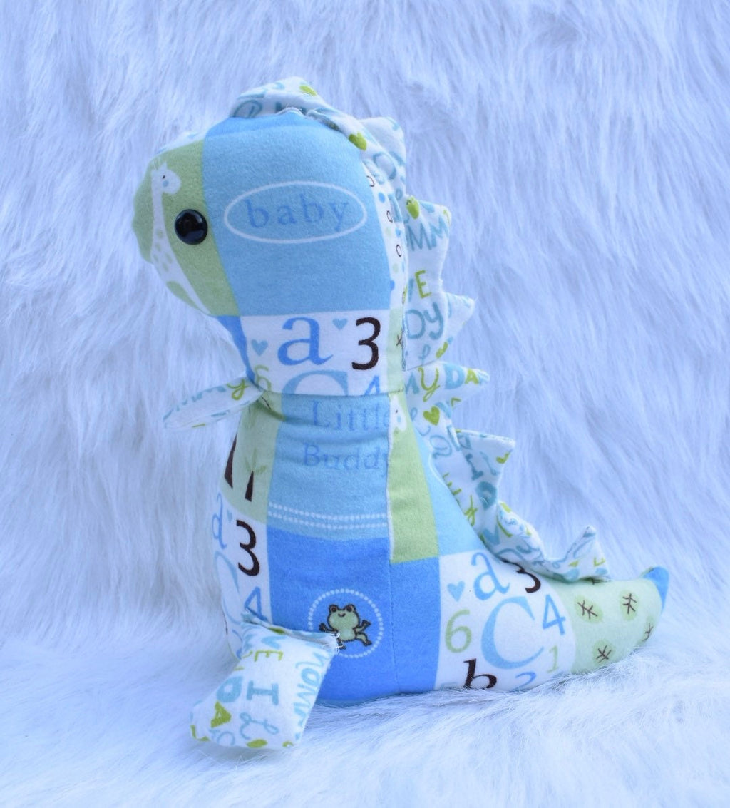 Memory bear dinosaur, memory dinosaur, baby keepsake, personal baby blankets and clothes turned into a memory bear