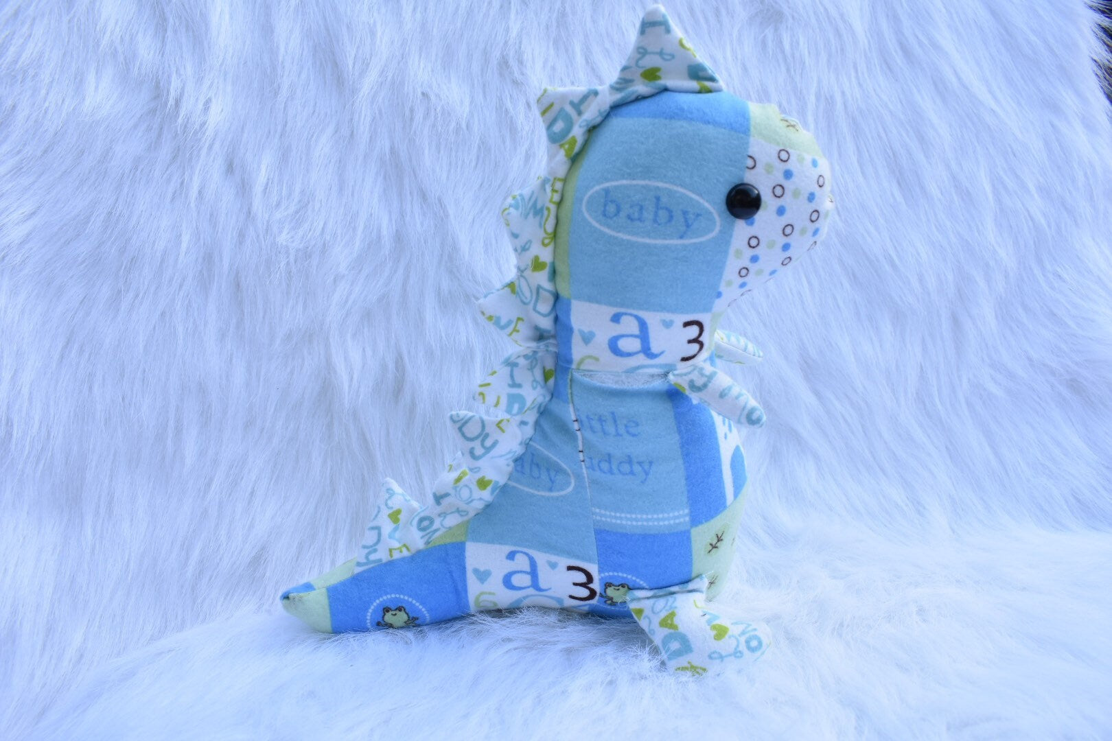 Memory bear dinosaur, memory dinosaur, baby keepsake, personal baby blankets and clothes turned into a memory bear