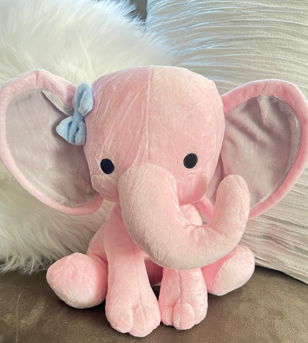 Blank Elephant Plush toy, Elephant Plushie, Colored Elephant for Personalization, Personalization Blank, Pink, Teal, Blue, Blank Elephant