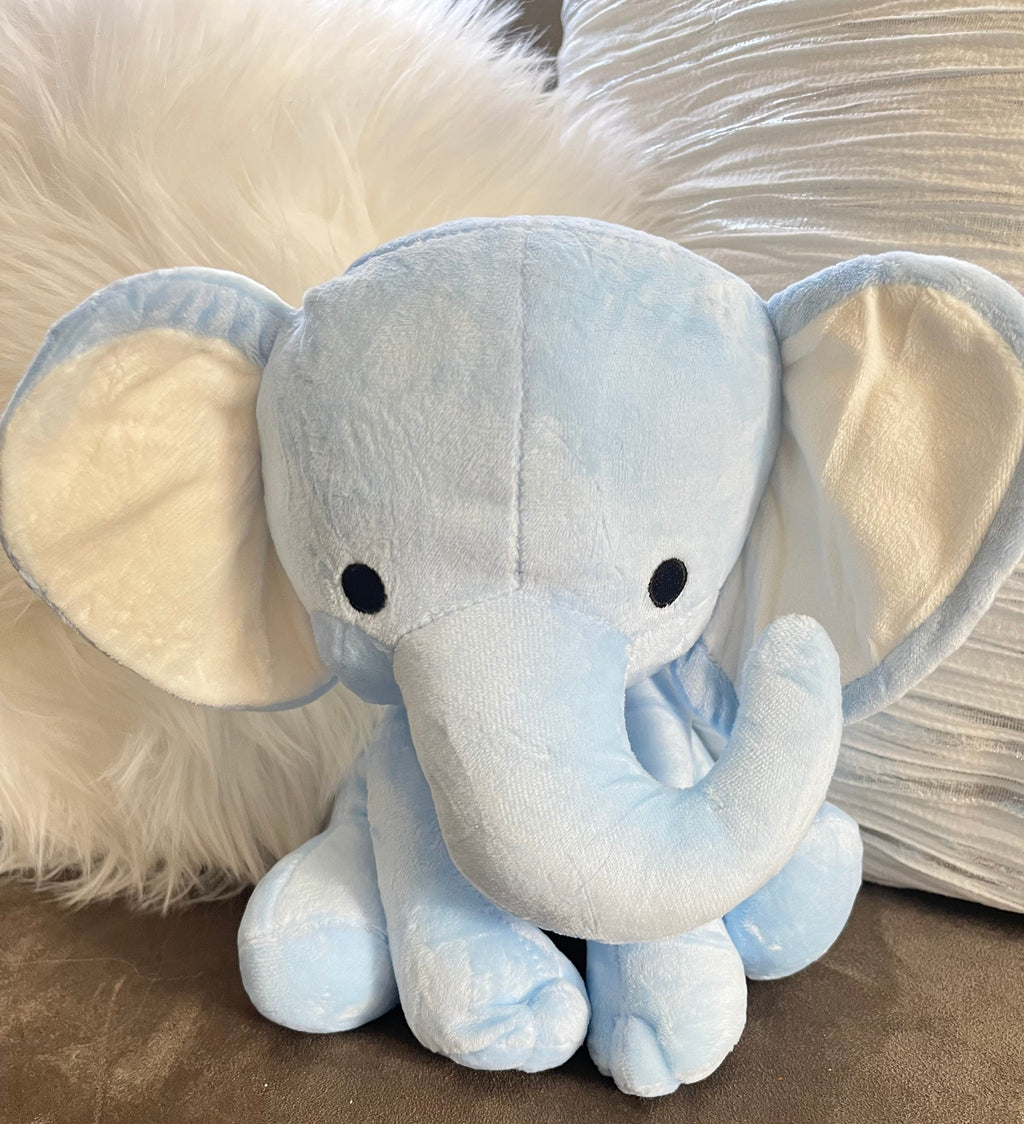Blank Elephant Plush toy, Elephant Plushie, Colored Elephant for Personalization, Personalization Blank, Pink, Teal, Blue, Blank Elephant