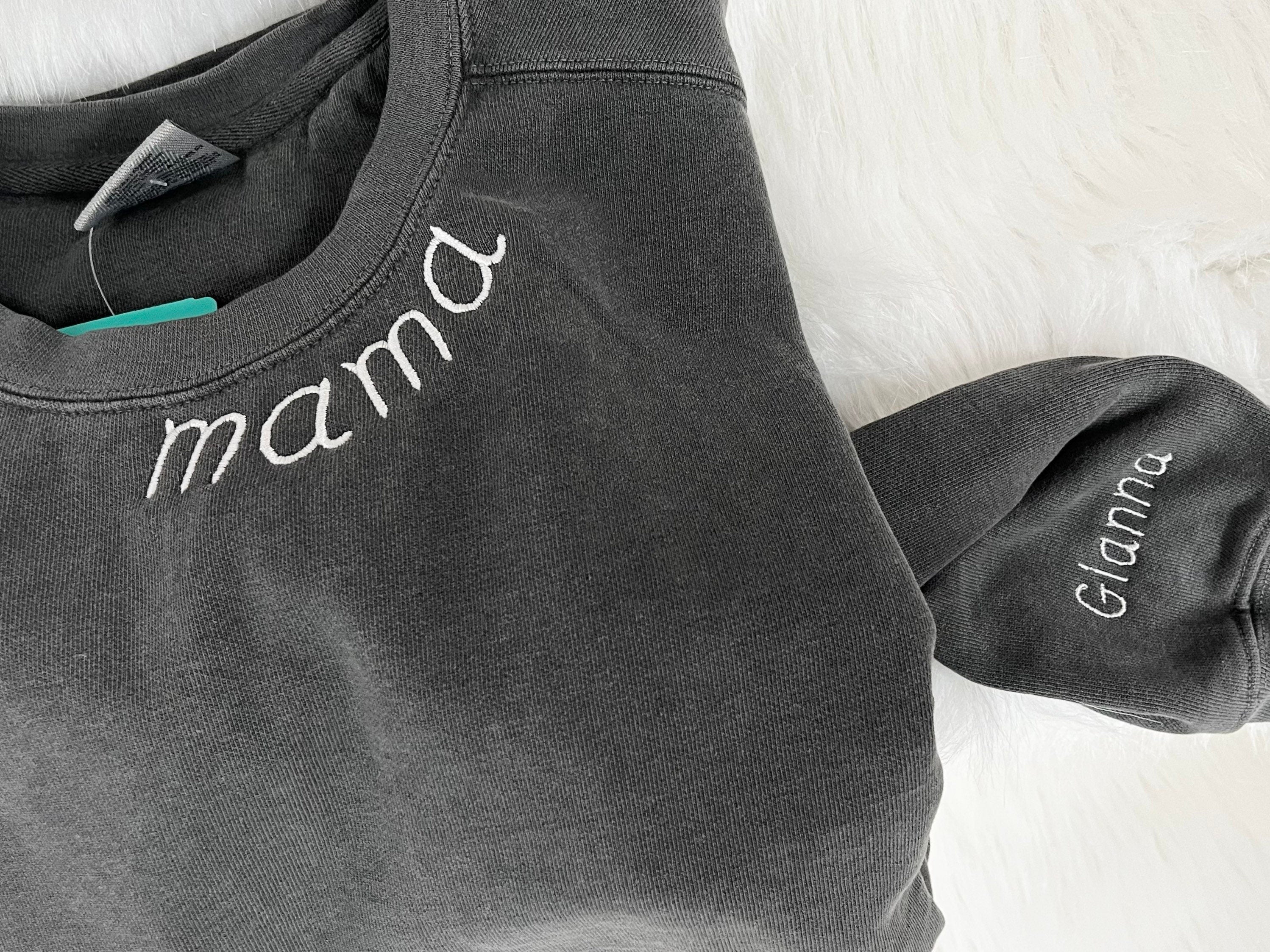 Mama embroidered neck crew
