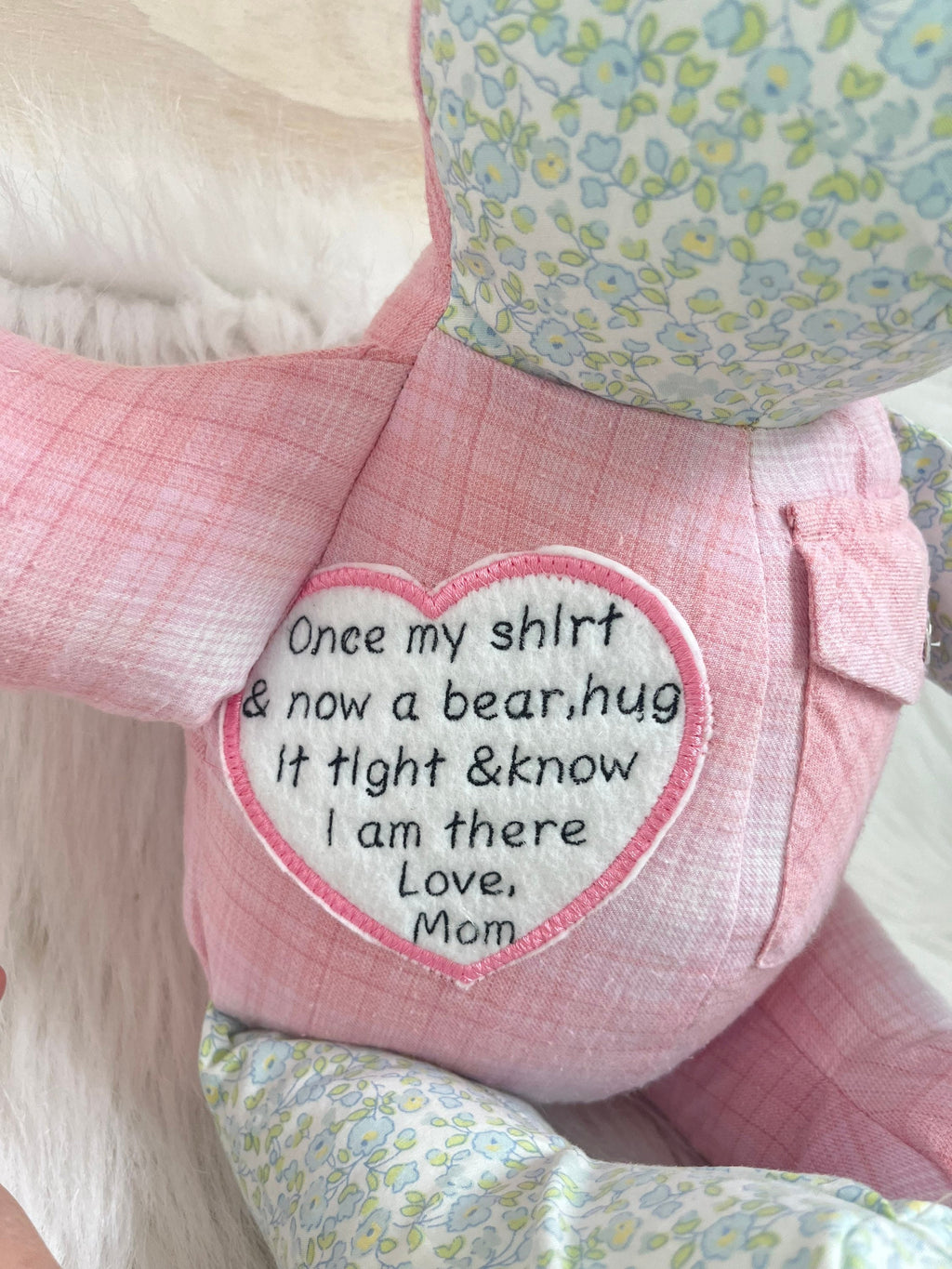 Memory Bear from clothing, Handmade Bear, Bear from loved one's clothing, memory bear patch,gift for fam, keepsake bear, personalized Bear,