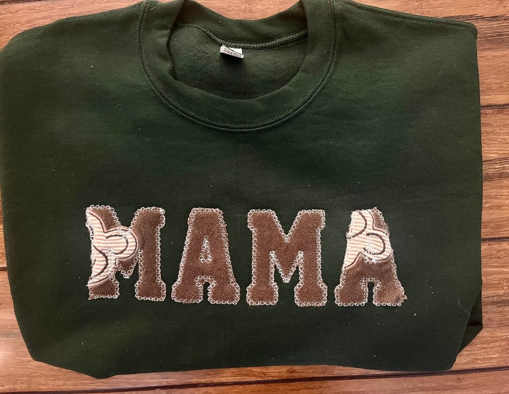 Mama sweater embroidered with baby clothing, personalized sweater, baby outfit, appliqué, keepsake, gift for mom, mama clothing, baby