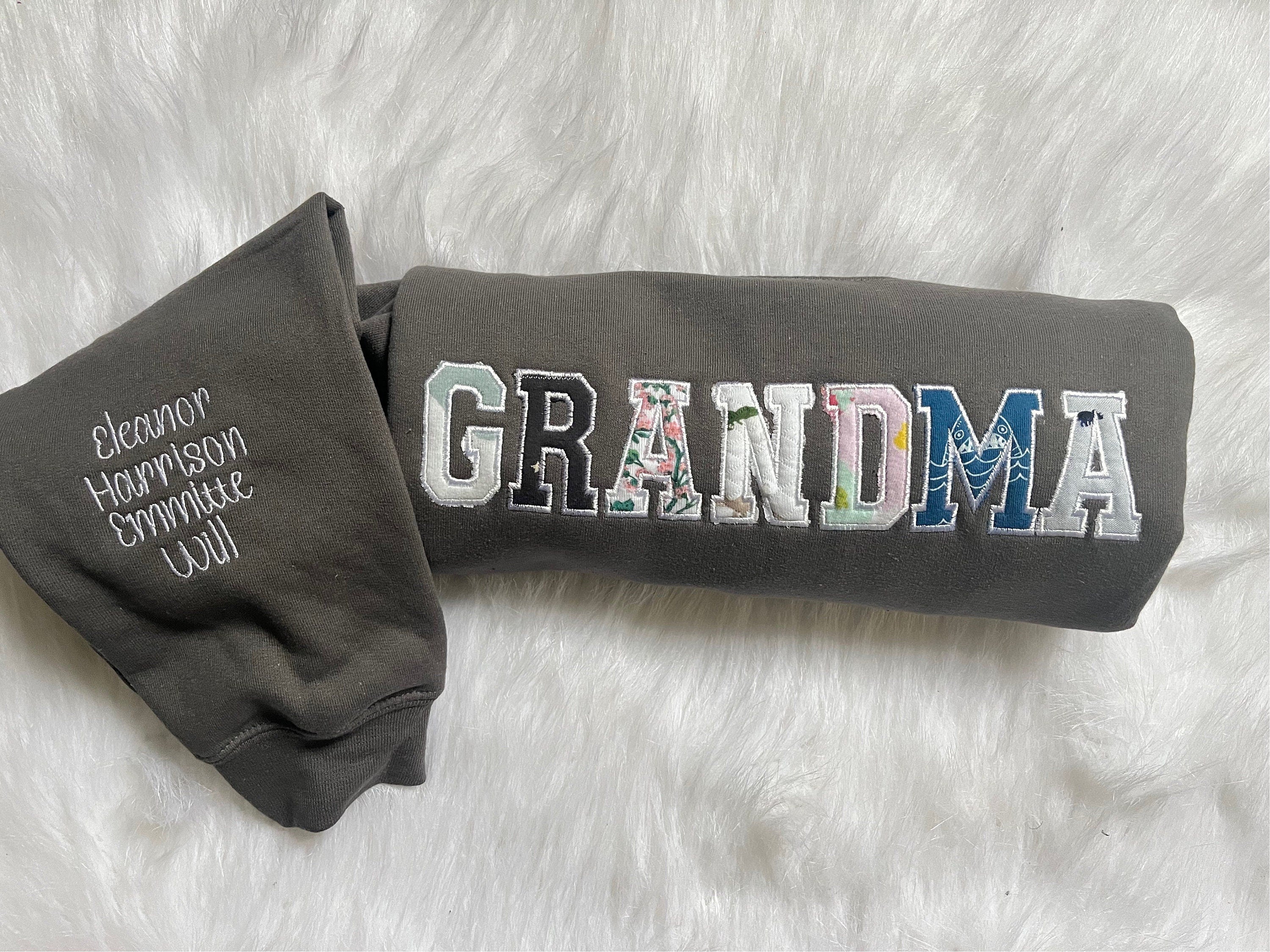 Grandma Embroidered with baby clothing, personalized sweater, baby outfit, appliqué, keepsake, gift for mom, nana, dad, Grammy, clothing