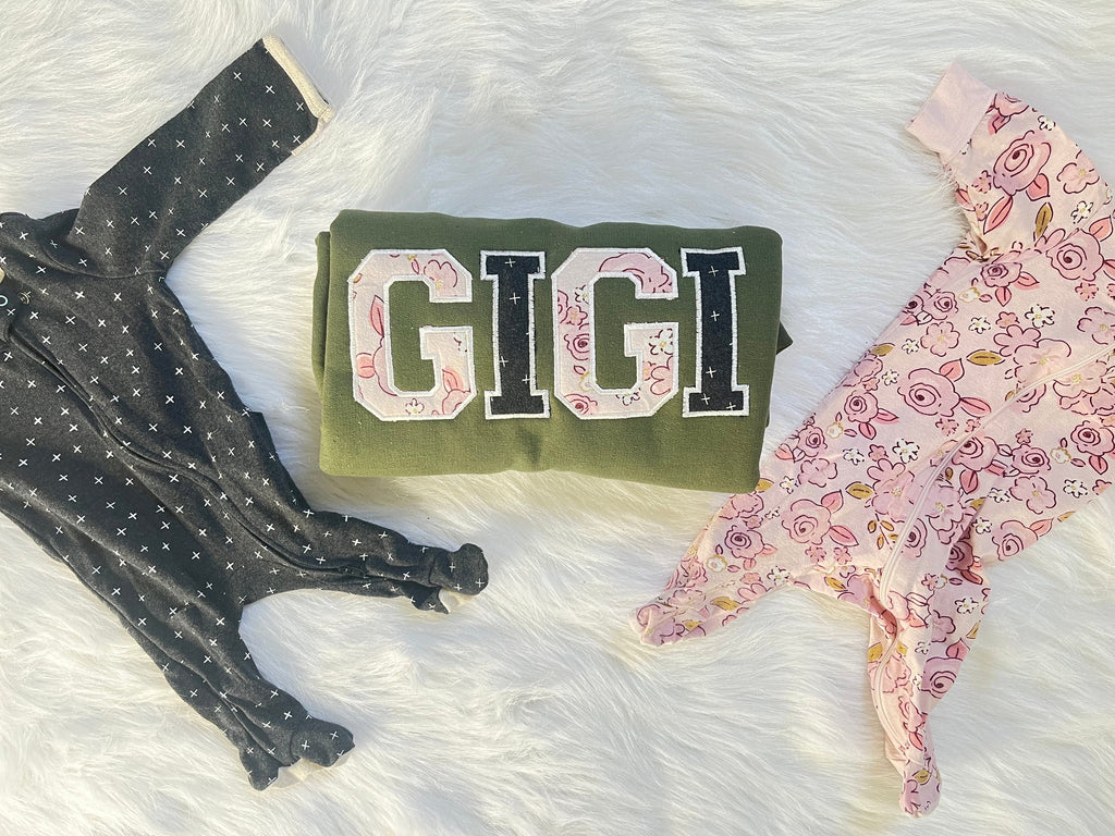 Embroidered with clothing, personalized sweater, baby outfit, appliqué, keepsake, gift for mom, nana, dad, Grammy, clothin