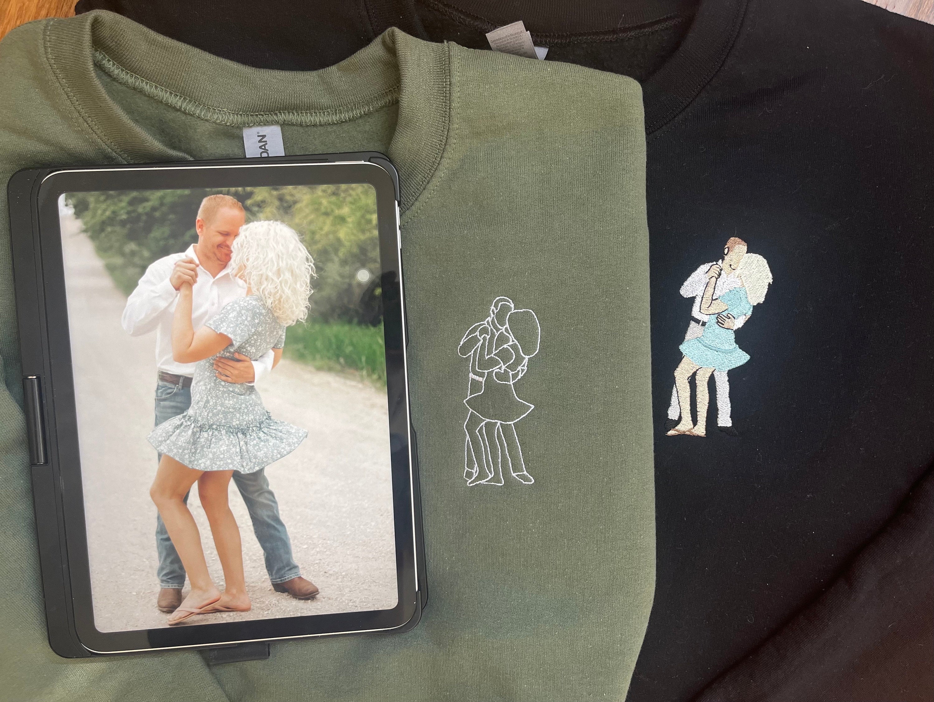 Embroidered detailed picture, photo embroidery, custom, photo keepsake, picture sweater, gift, keepsake, personalized