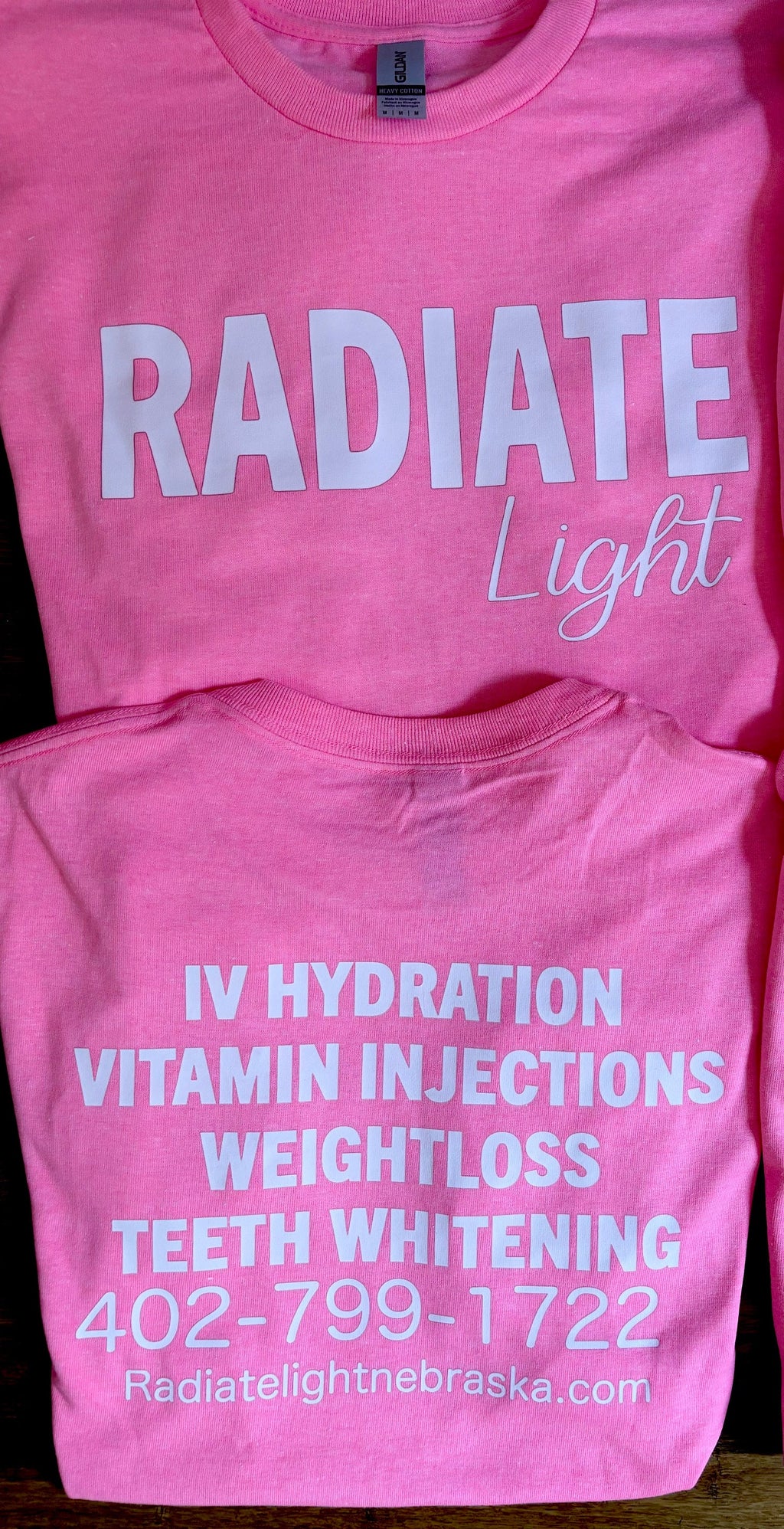 Radiate Light Mobile IV Hydration tshirt for Nebraska and Iowa