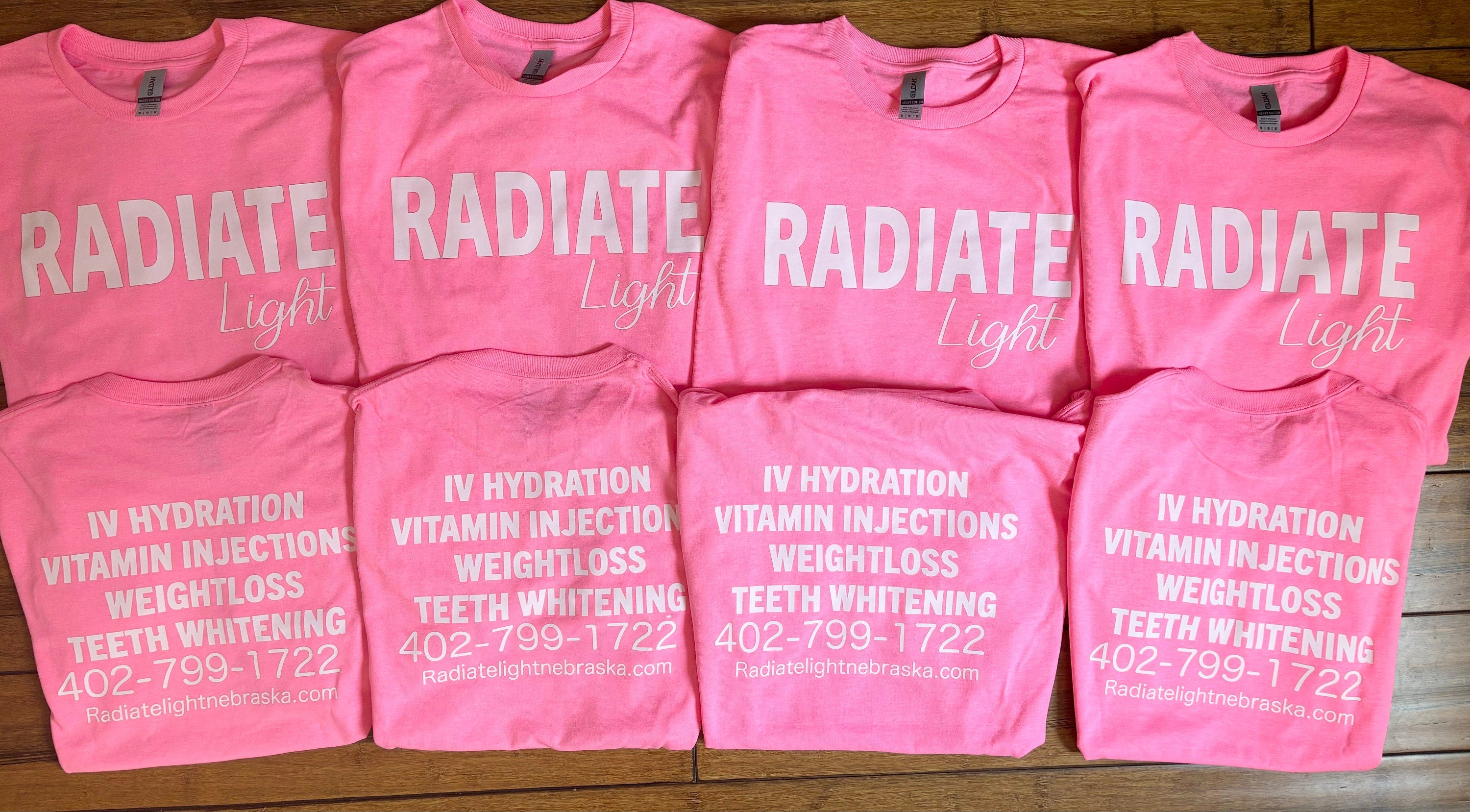 Radiate Light Mobile IV Hydration tshirt for Nebraska and Iowa