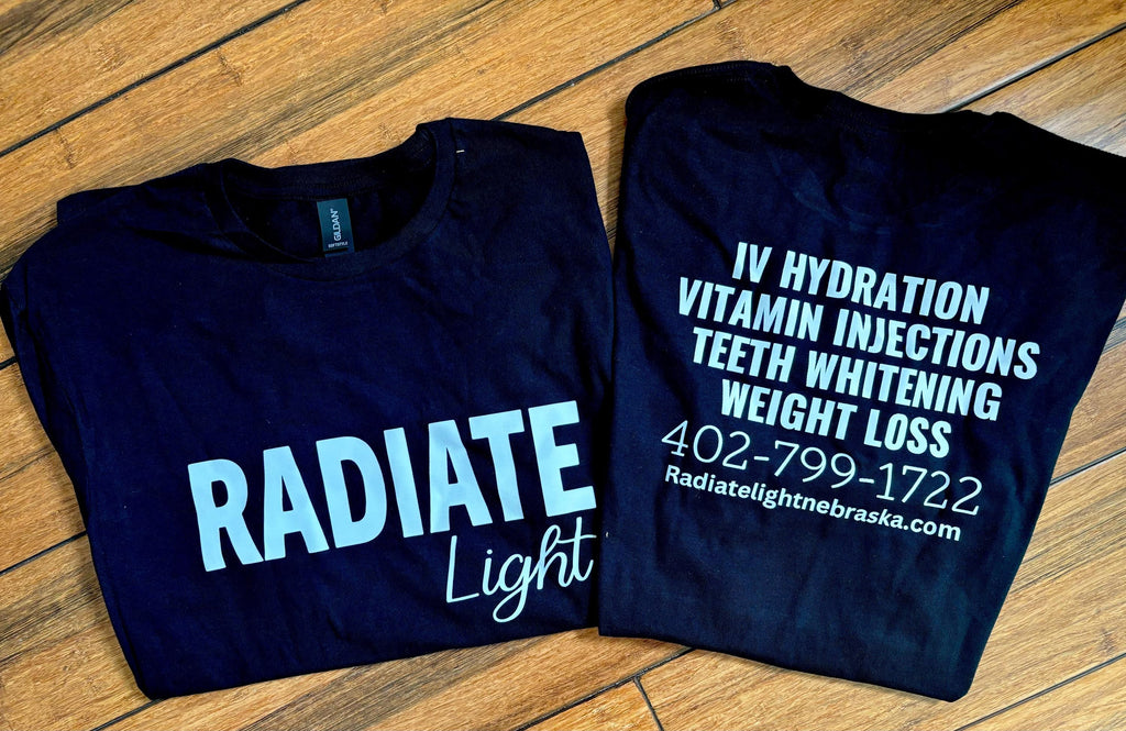 Radiate Light Mobile IV Hydration tshirt for Nebraska and Iowa