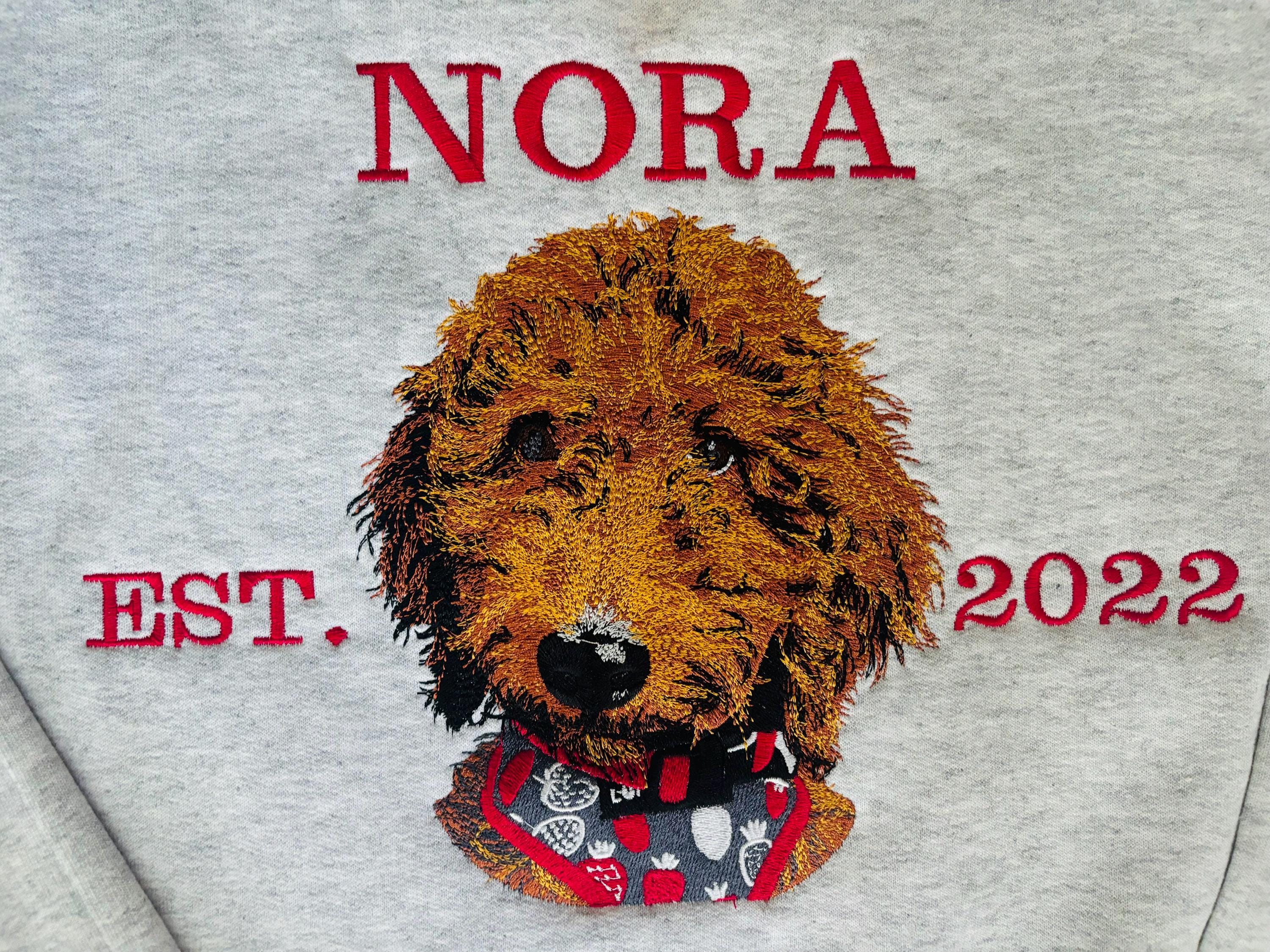 EST. Custom Pet Face Embroidered Crewneck Sweater – Personalized Dog or Cat Embroidery Gift-