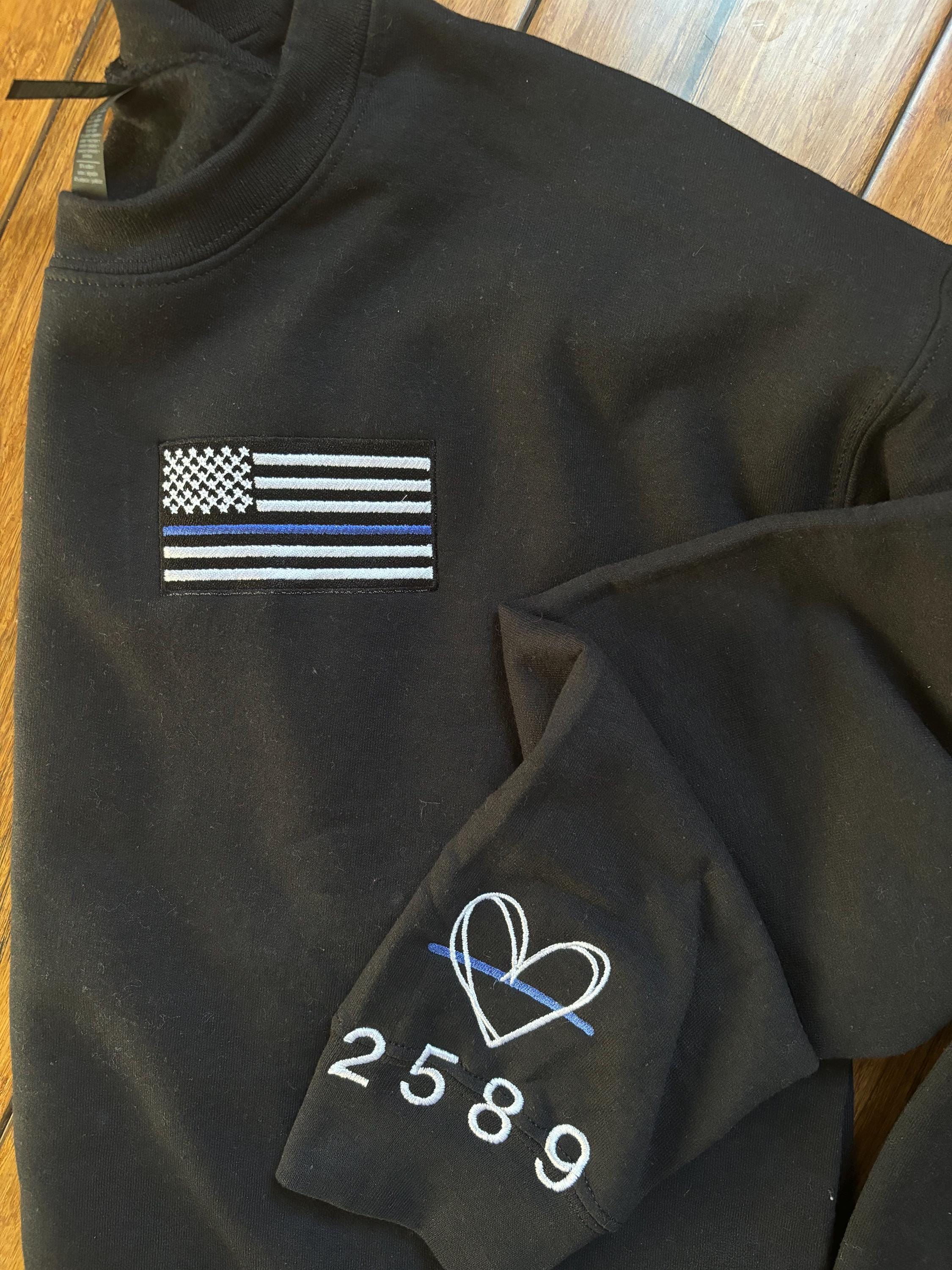 Police Officer Flag and Heart sweater