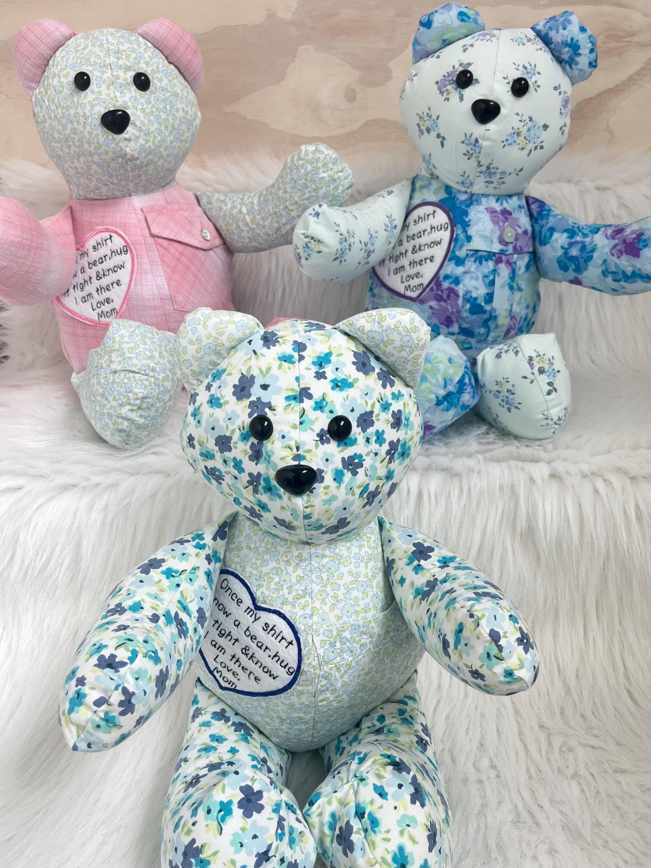 Memory Bear from clothing, Handmade Bear, Bear from loved one's clothing, Fast turn around, gift for fam, keepsake bear, personalized Bear