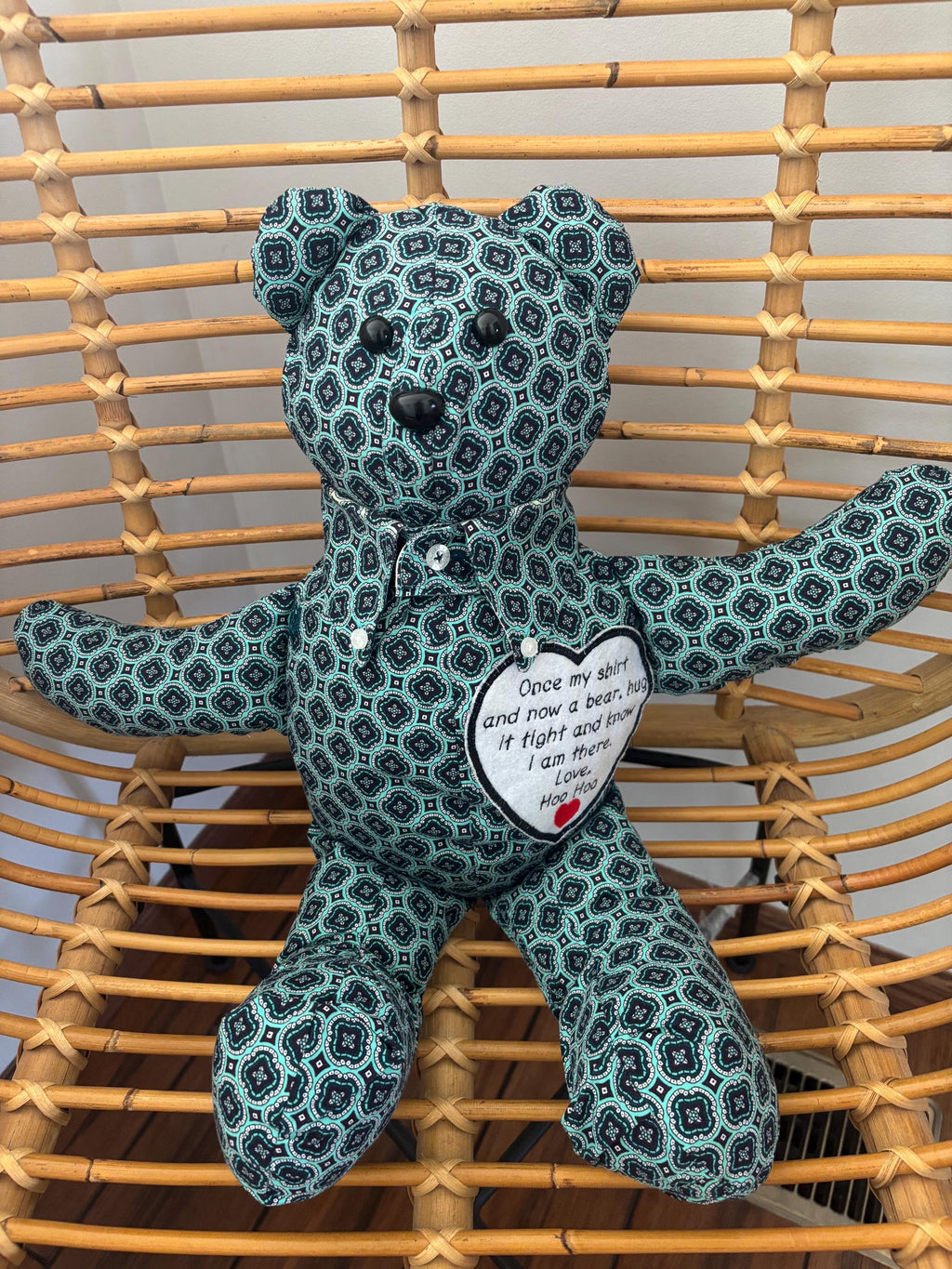 Memory Bear from clothing, Handmade Bear, Bear from loved one's clothing, Fast turn around, gift for fam, keepsake bear, personalized Bear