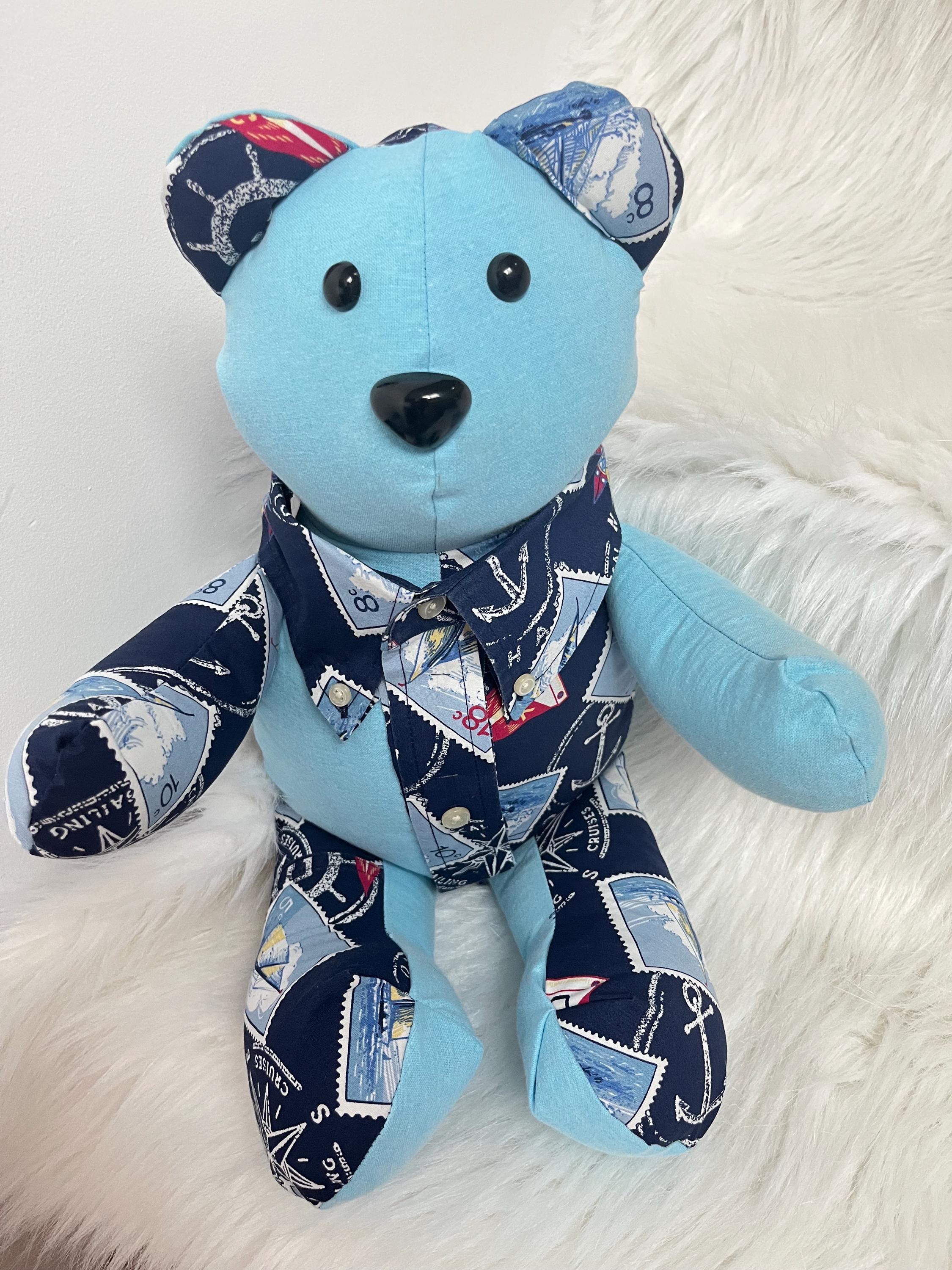 Memory Bear from clothing, Handmade Bear, Bear from loved one's clothing, Fast turn around, gift for fam, keepsake bear, personalized Bear
