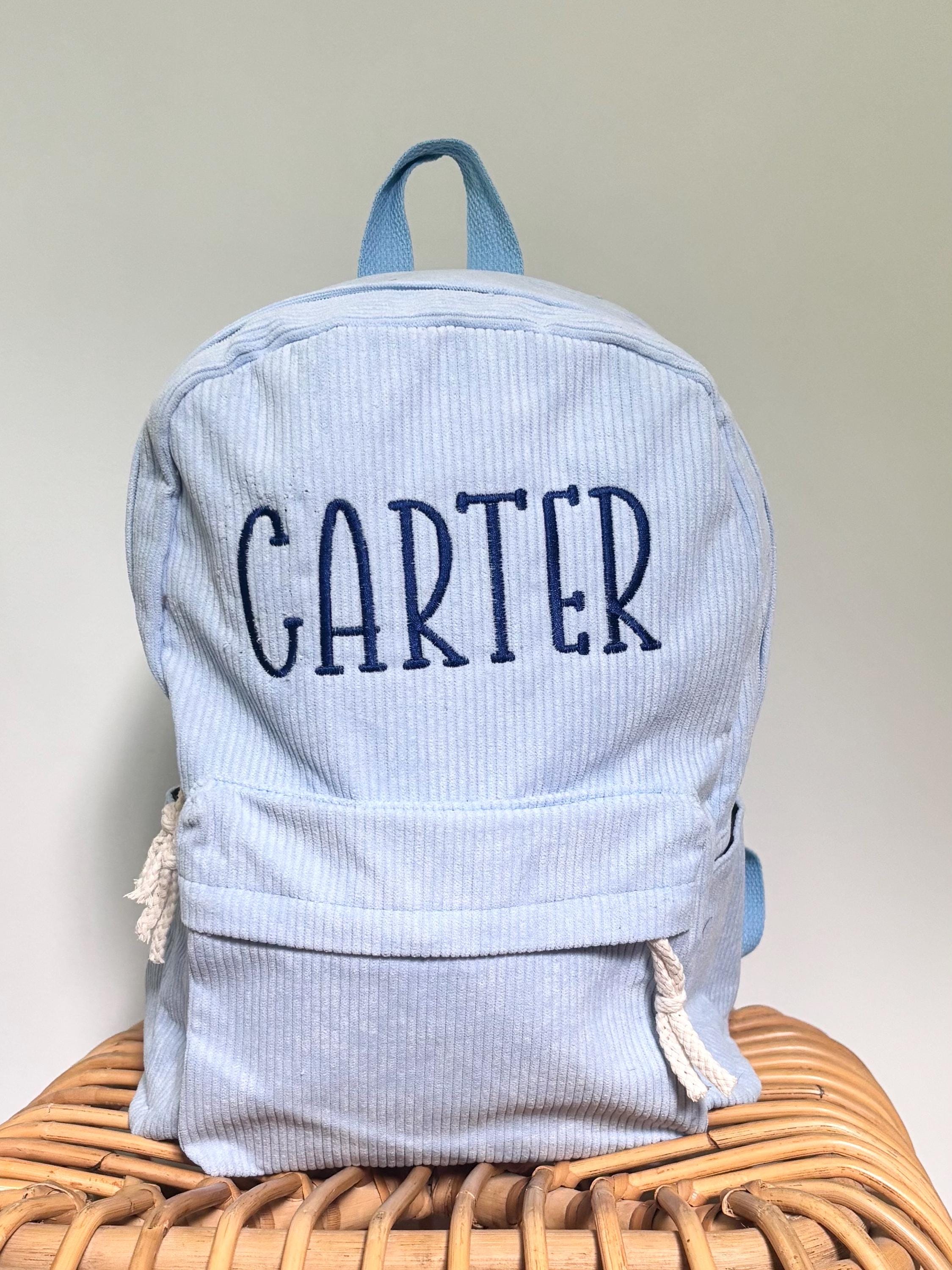 Personalized Corduroy Kids Backpack – Custom Embroidered Name | Toddler & Preschool Backpack | Back to School Bag | Gift for Kids