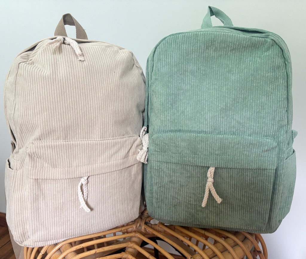 Personalized Corduroy Kids Backpack – Custom Embroidered Name | Toddler & Preschool Backpack | Back to School Bag | Gift for Kids