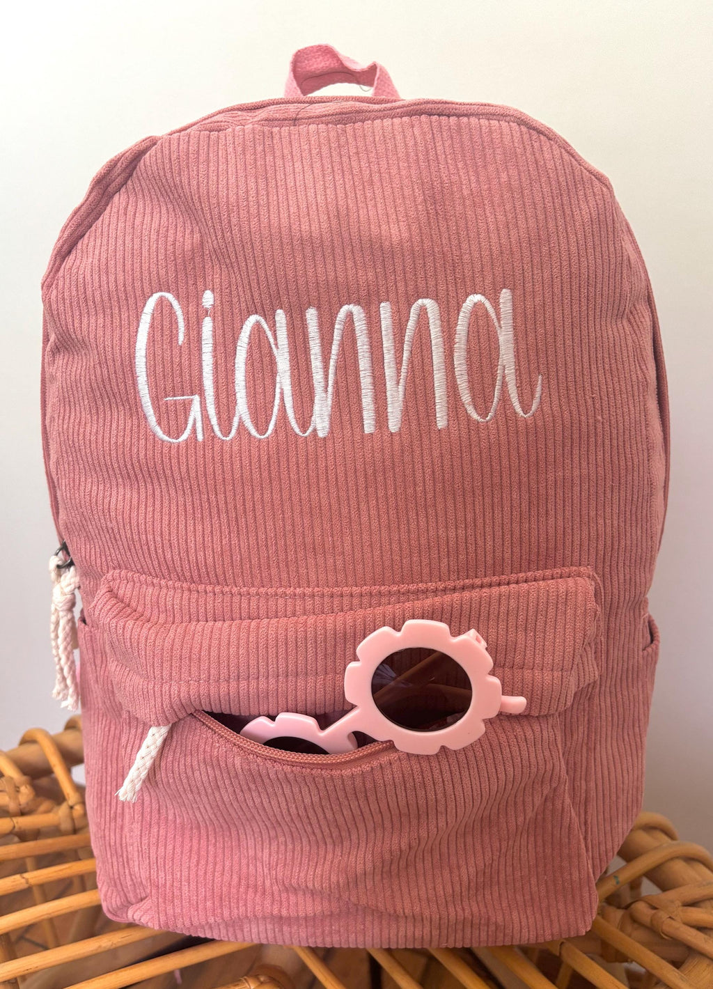 Personalized Corduroy Kids Backpack – Custom Embroidered Name | Toddler & Preschool Backpack | Back to School Bag | Gift for Kids
