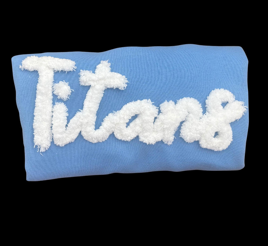 Personalized Chenille Letter Sweatshirt – Custom Embroidered Name Sweater – Bridesmaid Gift / Team Spirit Pullover
