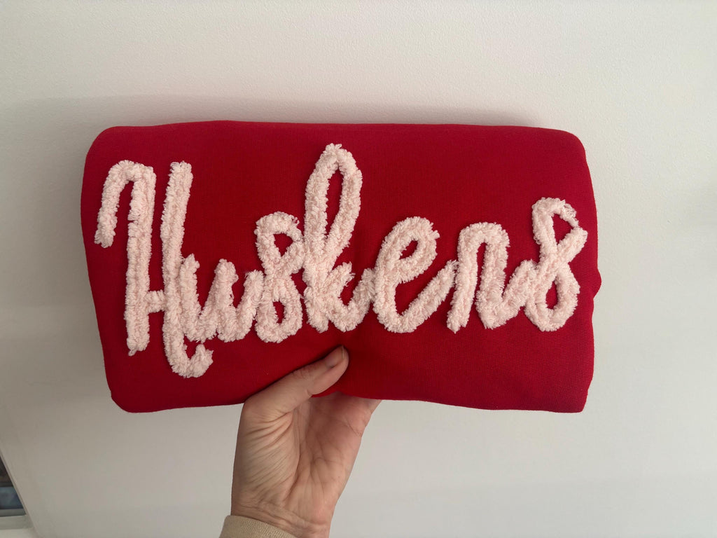 Personalized Chenille Letter Sweatshirt – Custom Embroidered Name Sweater – Bridesmaid Gift / Team Spirit Pullover