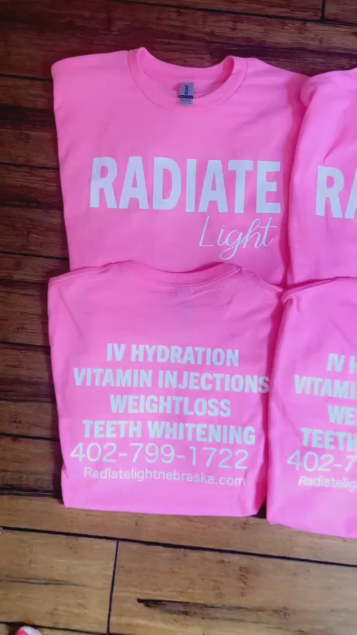 Radiate Light Mobile IV Hydration tshirt for Nebraska and Iowa