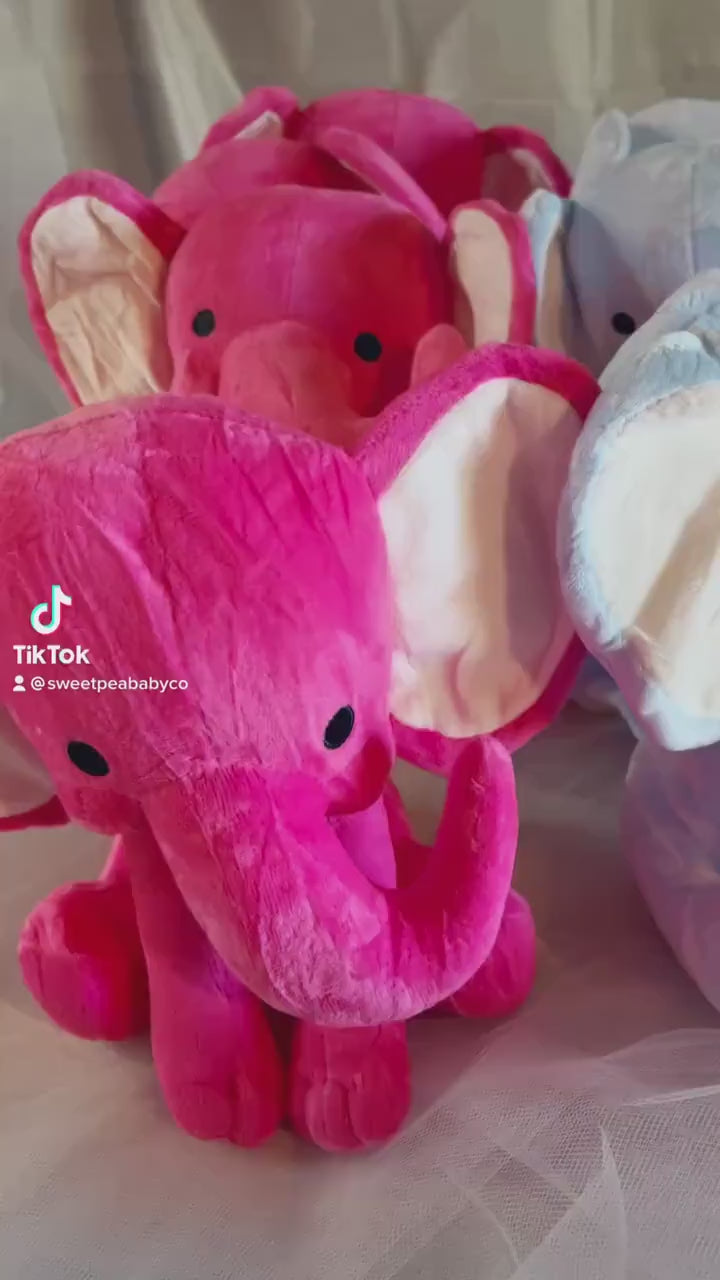 Blank Elephant Plush toy, Elephant Plushie, Colored Elephant for Personalization, Personalization Blank, Pink, Teal, Blue, Blank Elephant
